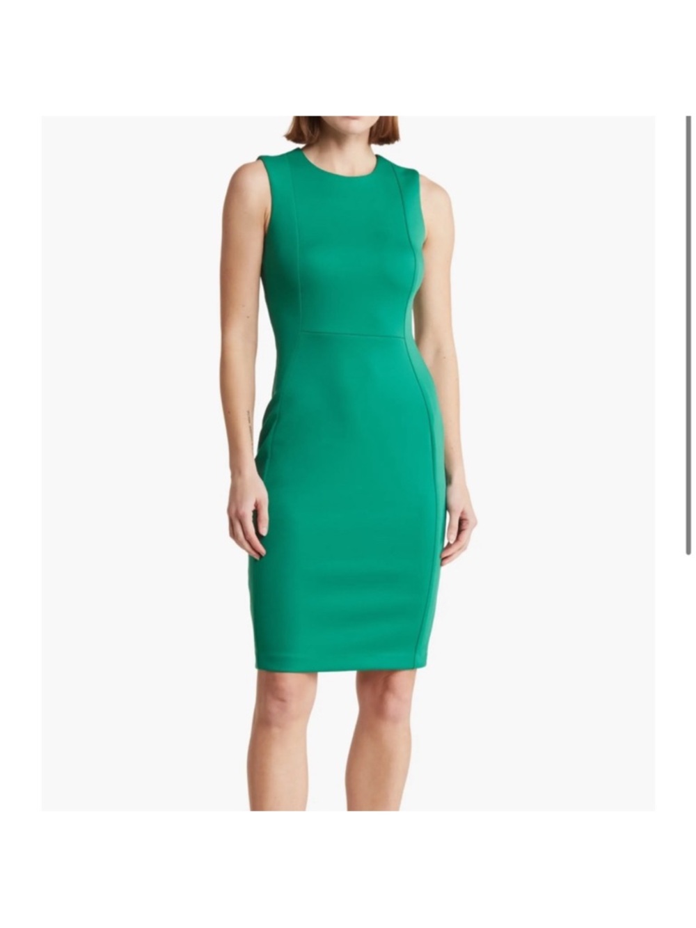 Sleeveless Green Sheath Dress - Timeless Work-to-Evening Style